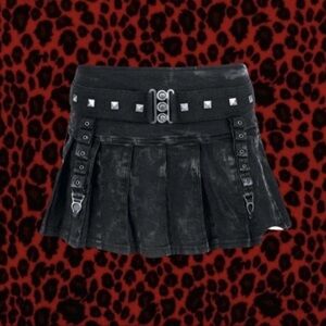 Tripp NYC distressed black garter skirt